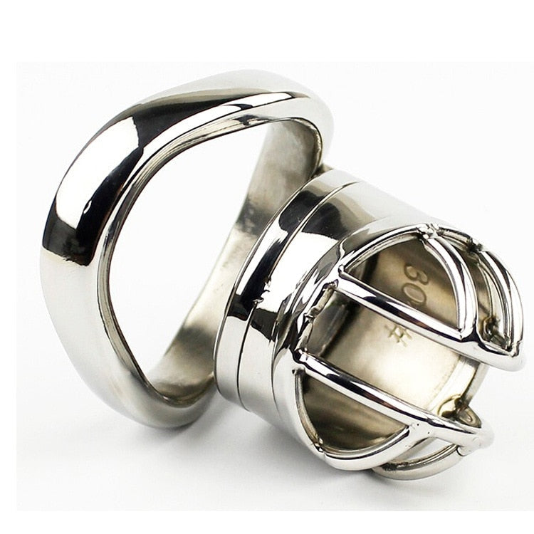 Metal Chastity Cage with Open Urination Hole and Spiked Ring Breathable Cock Cage For Men