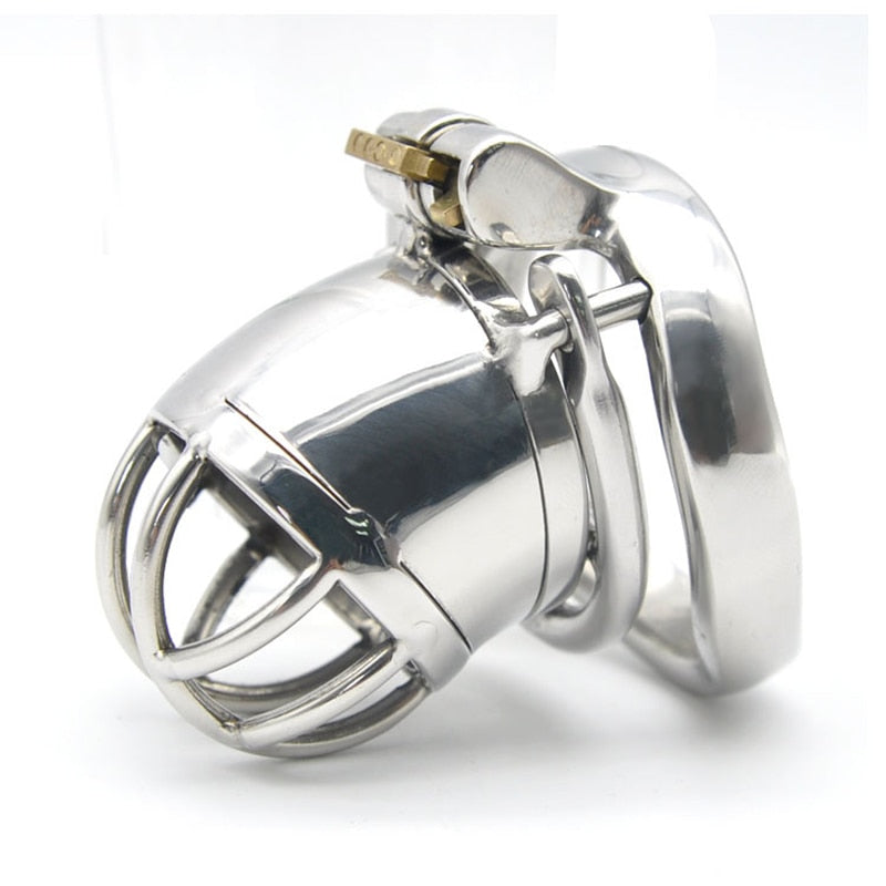 Metal Chastity Cage with Open Urination Hole and Spiked Ring Breathable Cock Cage For Men