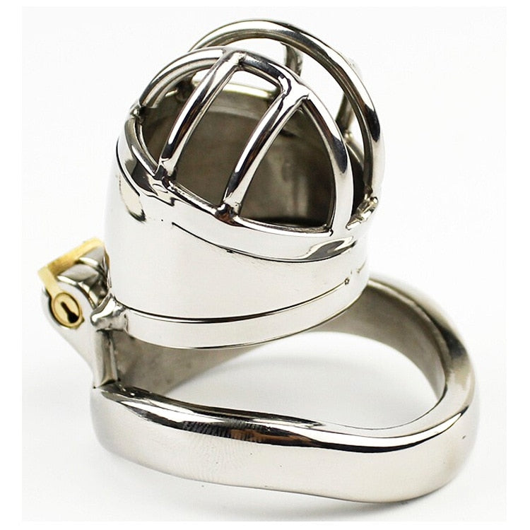 Metal Chastity Cage with Open Urination Hole and Spiked Ring Breathable Cock Cage For Men