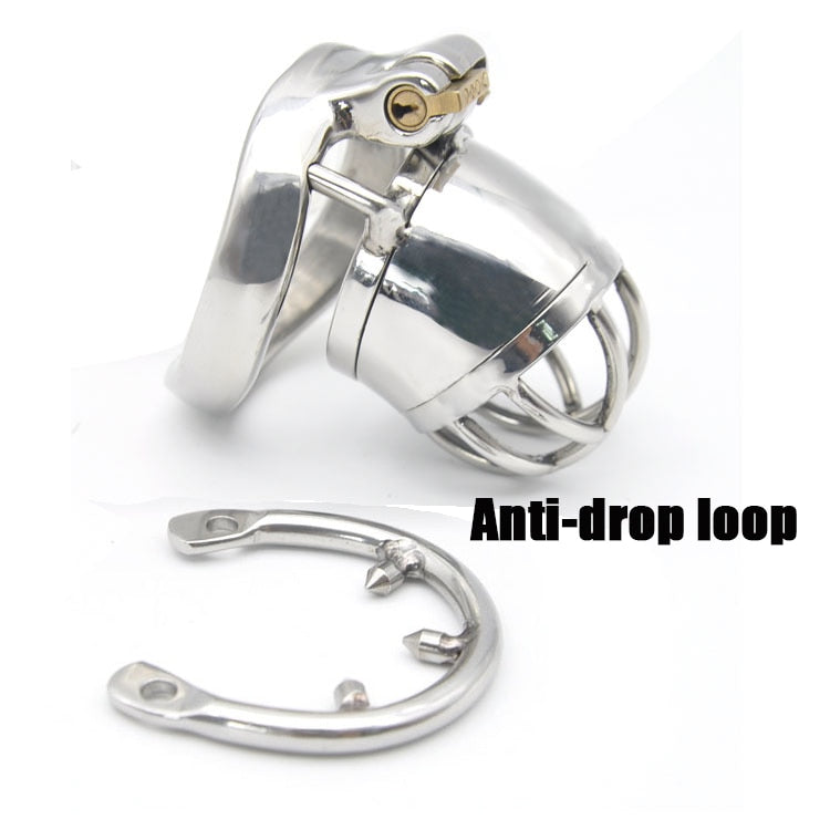 Metal Chastity Cage with Open Urination Hole and Spiked Ring Breathable Cock Cage For Men