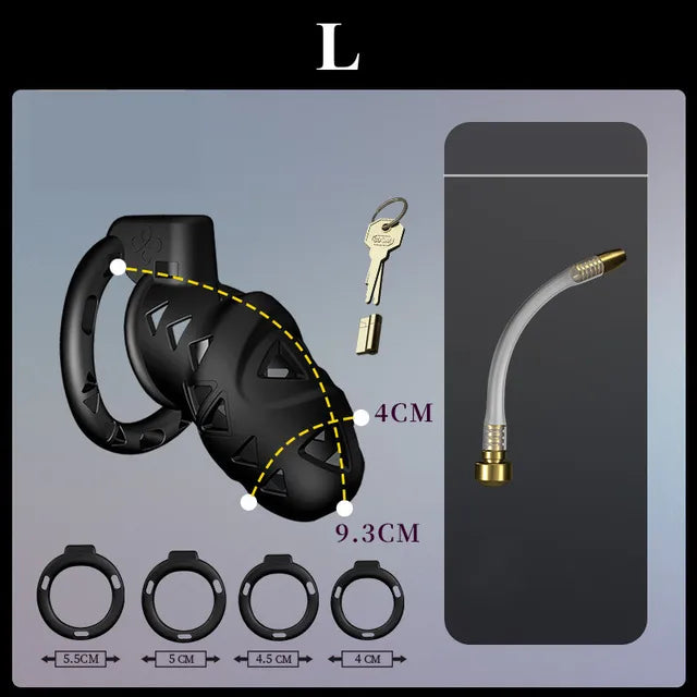 Urethral Mamba Chastity Cage with Strap and Anal Plug 3D Printed Cock Cage with butt plug for cuckold BDSM gear