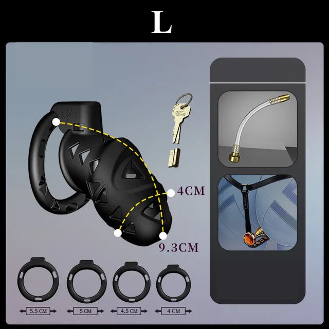 Urethral Mamba Chastity Cage with Strap and Anal Plug 3D Printed Cock Cage with butt plug for cuckold BDSM gear