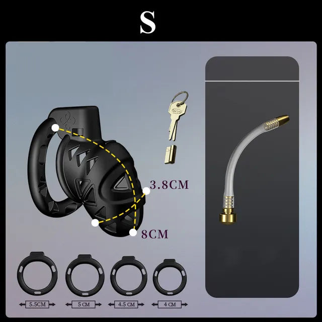 Urethral Mamba Chastity Cage with Strap and Anal Plug 3D Printed Cock Cage with butt plug for cuckold BDSM gear