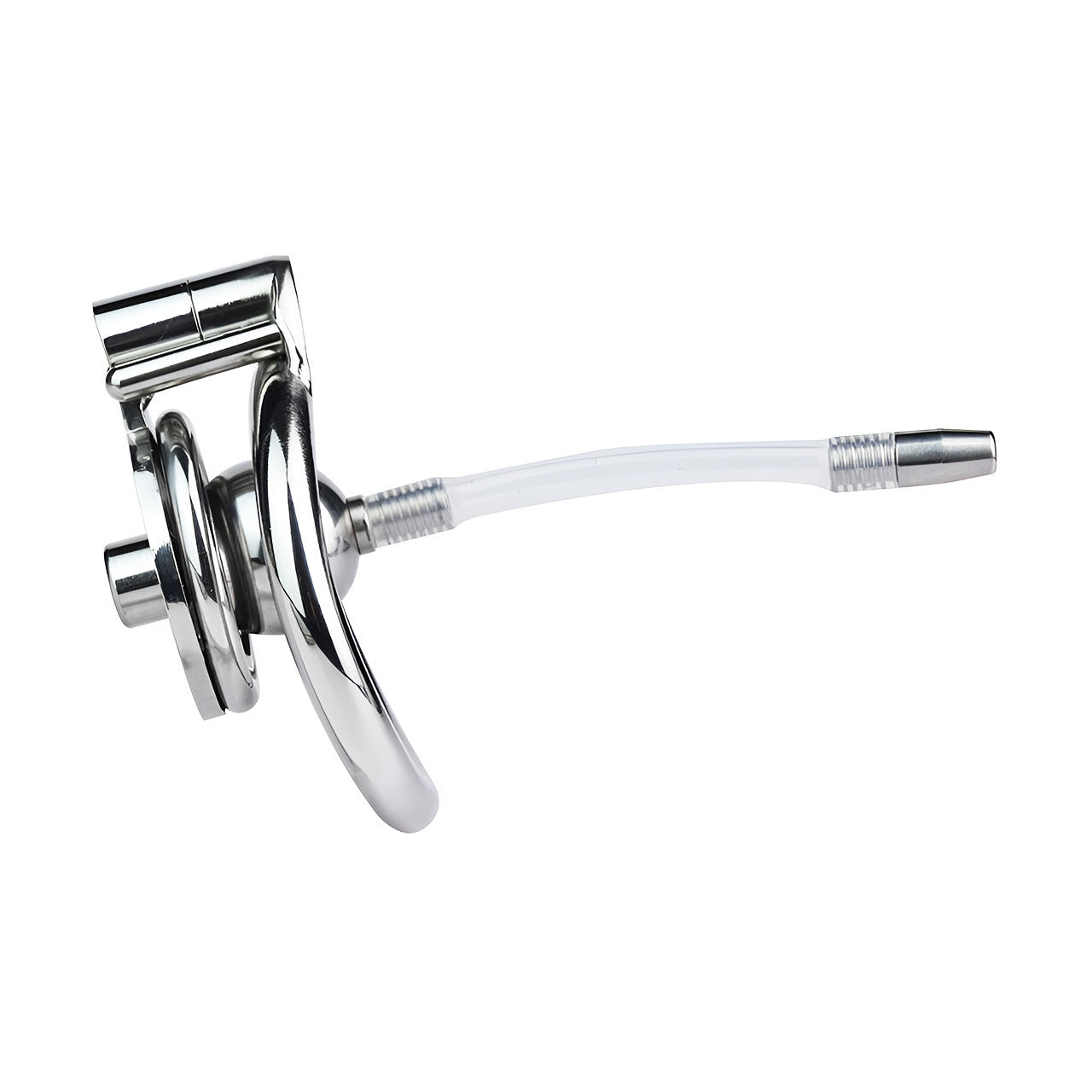 Micro Inverted Chastity Cage with Silicone Urethral Catheter and Strap Negative Flat Cock Cage For Men