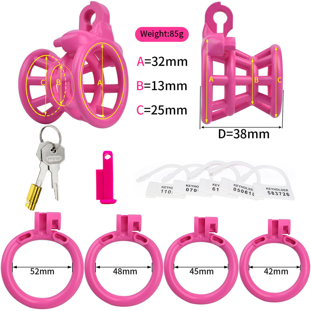 Black/Pink/White 3D Printed Negative Chastity Cage Set Small Inverted Cock Cage For Men