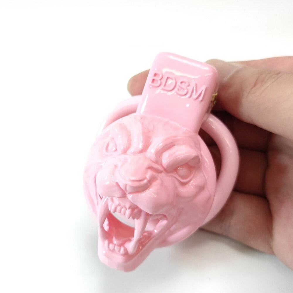 Tiger Pink Chastity Cage For Sissy Chastity Training 3D Printed Small Cock Cage Ladyboy Femboy Crossdresser