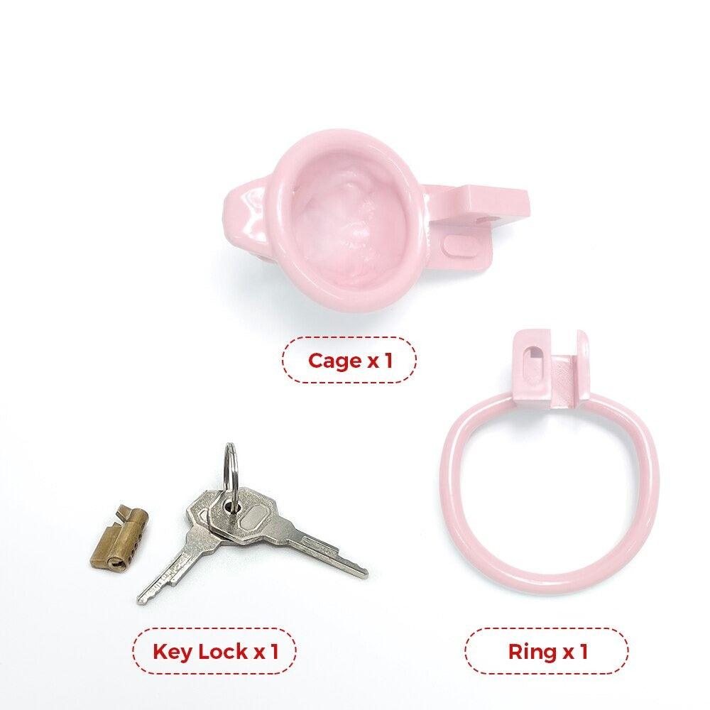 Tiger Pink Chastity Cage For Sissy Chastity Training 3D Printed Small Cock Cage Ladyboy Femboy Crossdresser