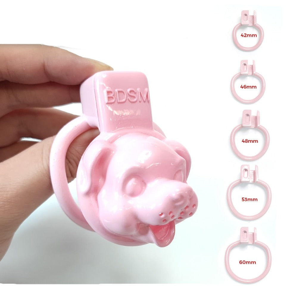 Tiny Pink Dog BDSM Chastity Cage Super Small Cute 3D Printed Cock Cage for Sissy Ladyboy Femboy Crossdresser