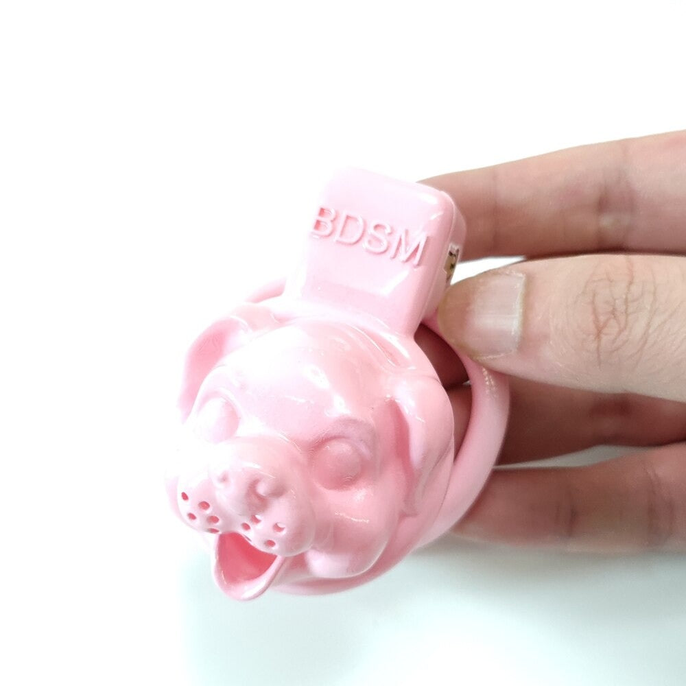 Tiny Pink Dog BDSM Chastity Cage Super Small Cute 3D Printed Cock Cage for Sissy Ladyboy Femboy Crossdresser