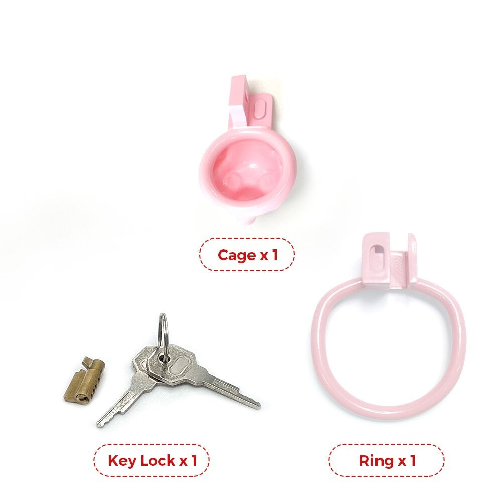 Tiny Pink Dog BDSM Chastity Cage Super Small Cute 3D Printed Cock Cage for Sissy Ladyboy Femboy Crossdresser