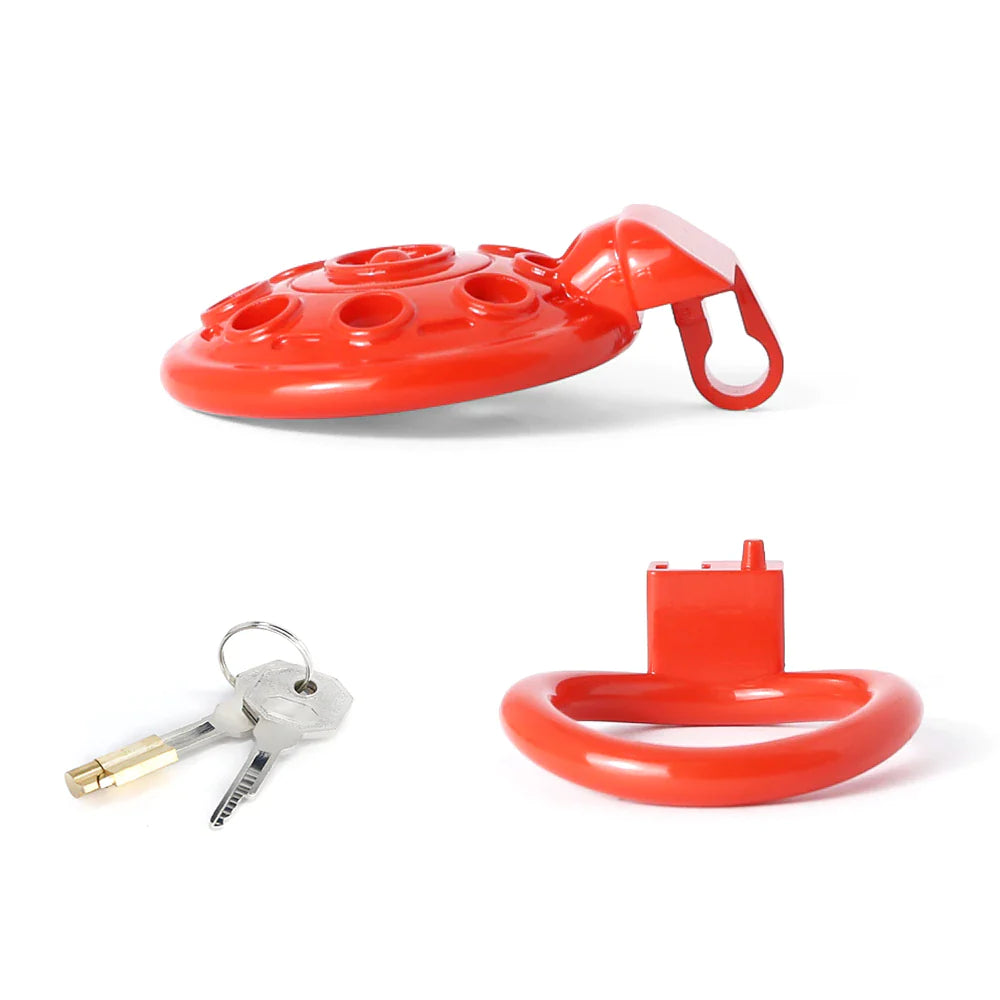 3D Printed Small Flat UFO Chastity Cage For Men Discreet Cock Cage BDSM Device Shrink Penis