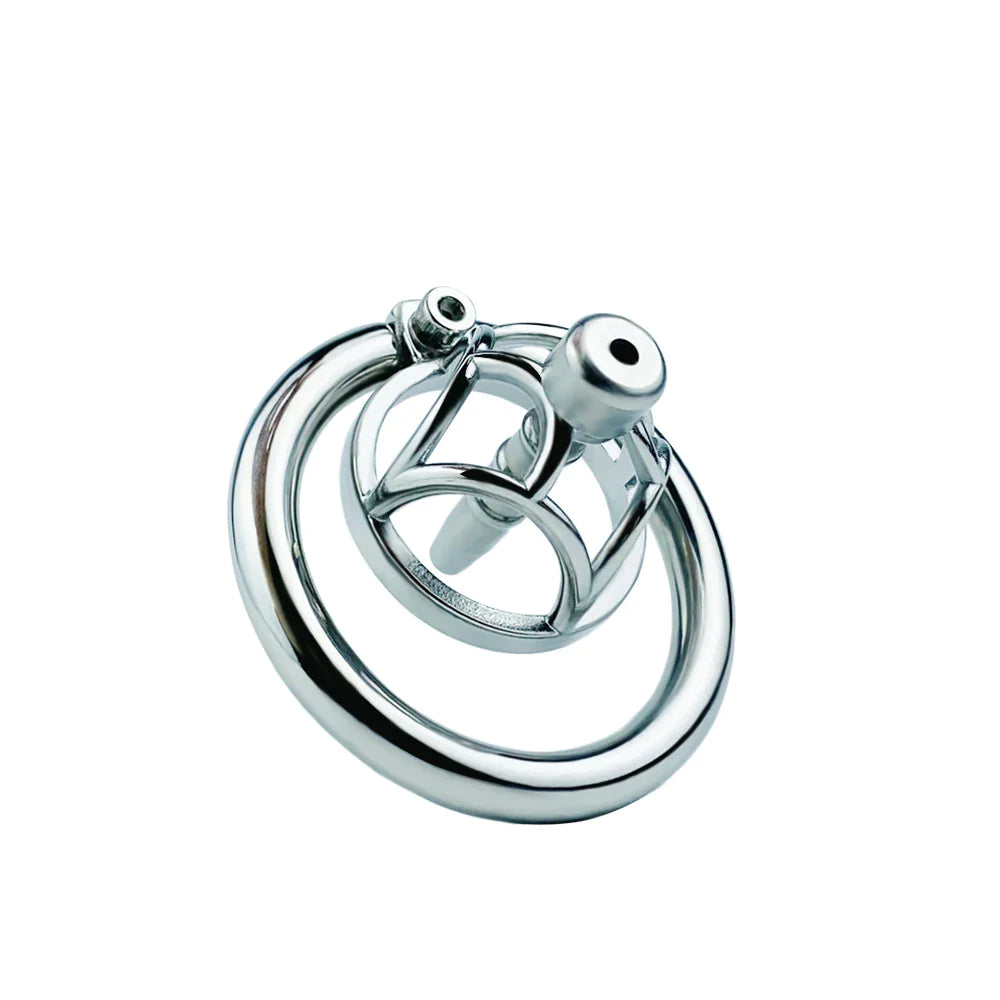 Small Stainless Steel Chastity Cage with Metal Urethral Tube Micro Metal Cock Cage For Long Term Permanent Chastity Training