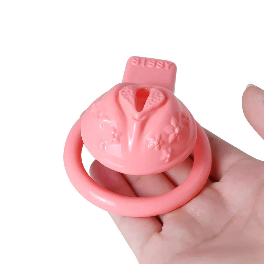 Small Pink Pussy Chastity Cage For Sissy Tiny Clitoris Cock Cage For Ladyboy Femboy Gay Transgender