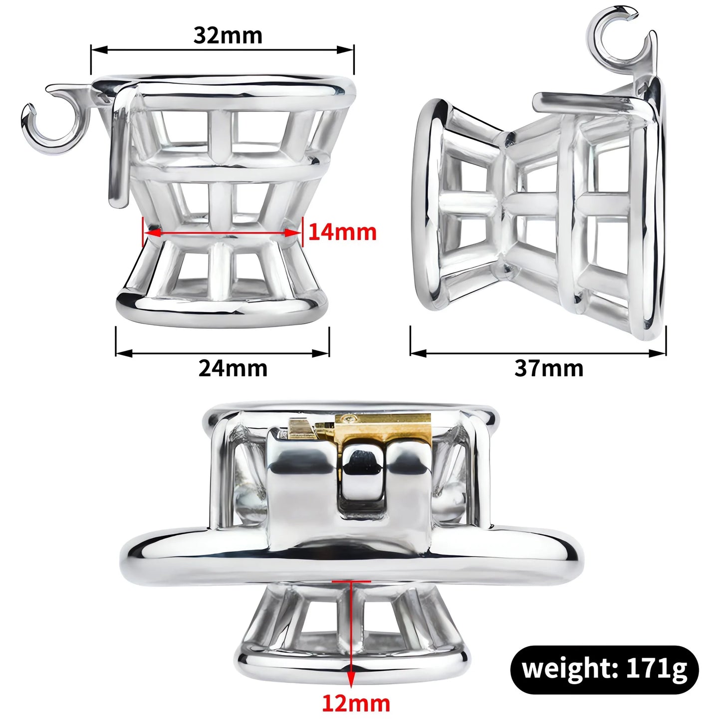 Hollow Metal Negative Chastity Cage Small Inverted Cock Cage For Shrinking Penis Male Chastity Device