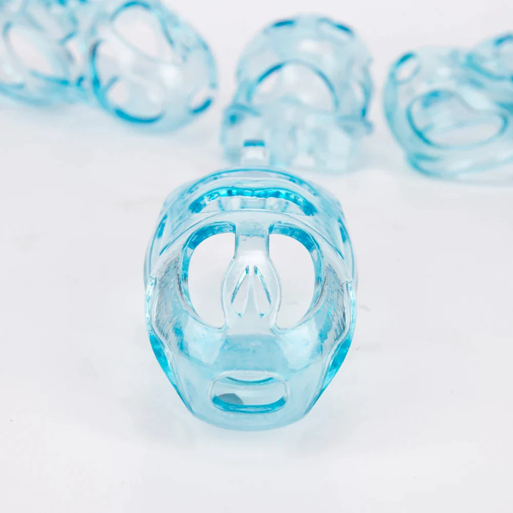 Transparent Ice Blue Ghost Chastity Cage 3D Printed Cobra Cock Cage Cuckold Lockdown Chastity Device