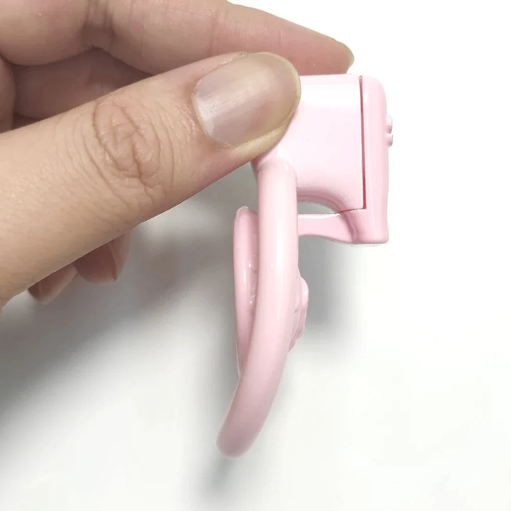 Tiny Pink Clit Negative Chastity Cage For Sissy Micro Flat Vagina Inverted Cock Cage Femboy Ladyboy Crossdresser