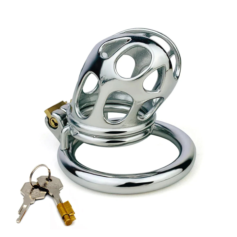 Stainless Steel Cobra Chastity Cage with Big Urine Hole Metal Cock Cage For Men Anti-Escape Anti-Masturbation