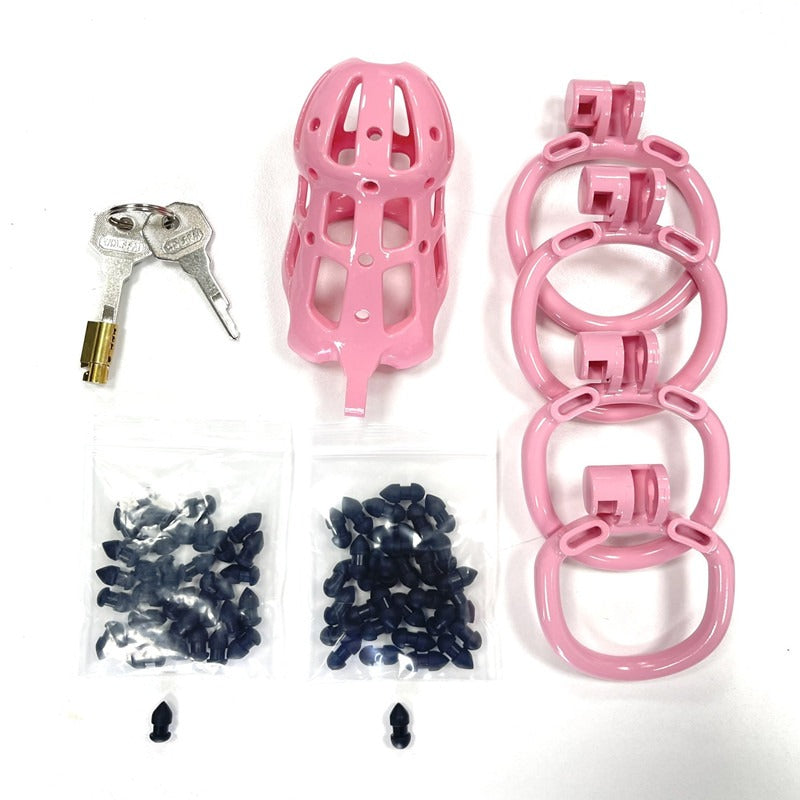 Pink Cobra Chastity Cage with Removable Soft Spikes 3D Printed Spiked Cock Cage For Sex Punishment