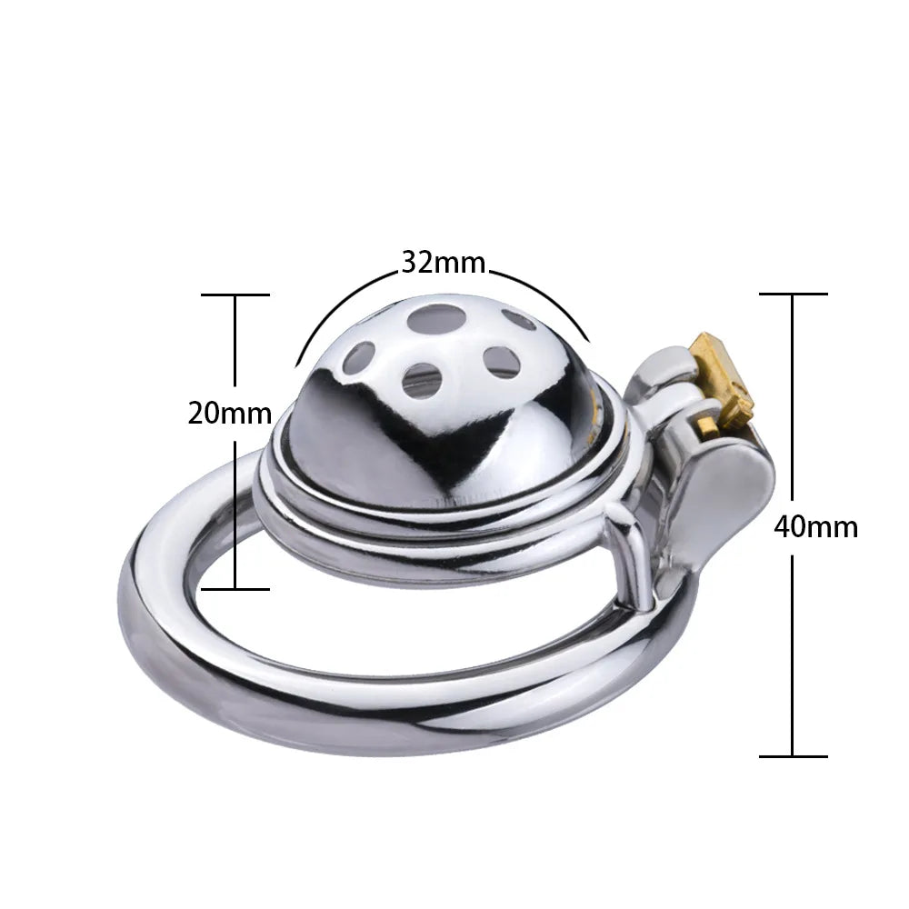 Small Compact Chastity Cage with Metal Urethral Tube Tiny Cock Cage For Small Penis BDSM Male Chastity Device