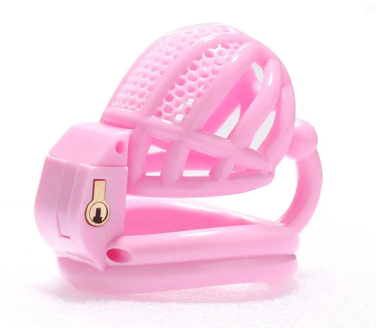 Upgraded Mini Cobra Chastity Cage with Ball Separator Hook - Black/Pink/White