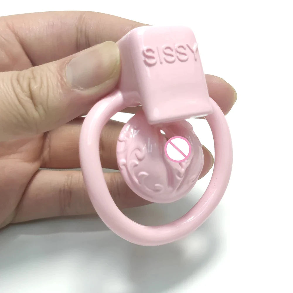 Tiny Pink Clit Negative Chastity Cage For Sissy Micro Flat Vagina Inverted Cock Cage Femboy Ladyboy Crossdresser