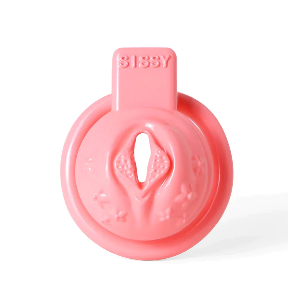 Small Pink Pussy Chastity Cage For Sissy Tiny Clitoris Cock Cage For Ladyboy Femboy Gay Transgender