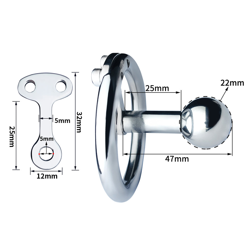 Micro Inverted Chastity Cage with Metal Ball Plug Super Mini Negative Cock Cage For Men and Sissy Ladyboy Femboy