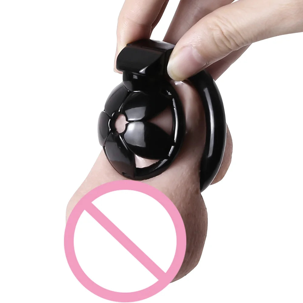 Small Cute Sakura Resin Chastity Cage Micro Tiny Flat Cock Cage For Sissy Ladyboy Femboy Crossdresser