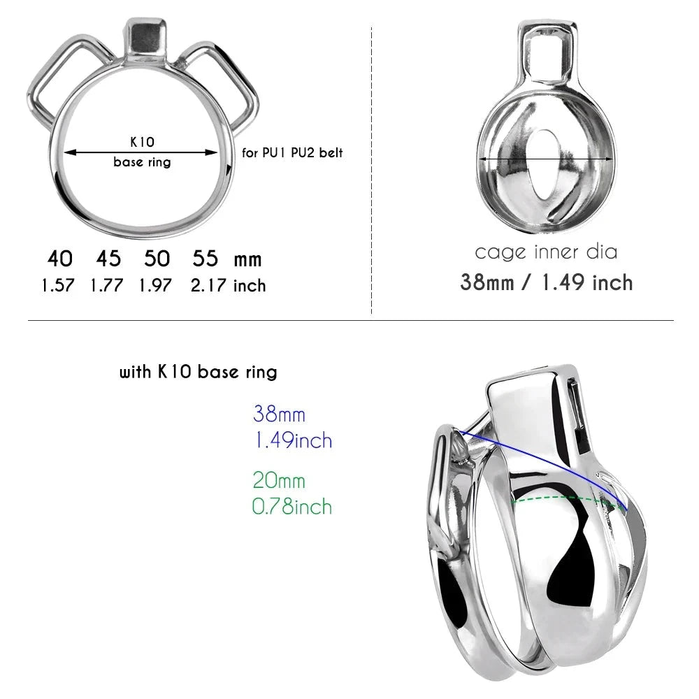 Stainless Steel Clit Chastity Cage with PU Strap Vagina Pussy Shape Clitoris Cock Cage For Sissy Ladyboy Femboy