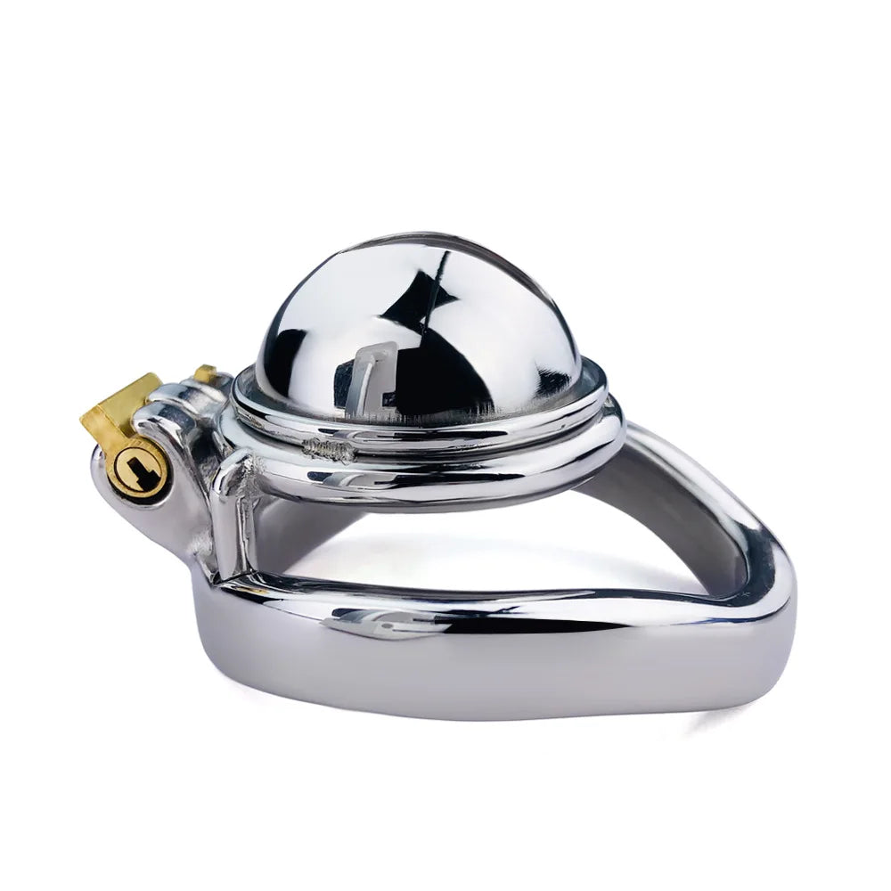 Small Compact Chastity Cage with Wild Urine Hole Micro Metal Cock Cage For Long Term Permanent Chastity