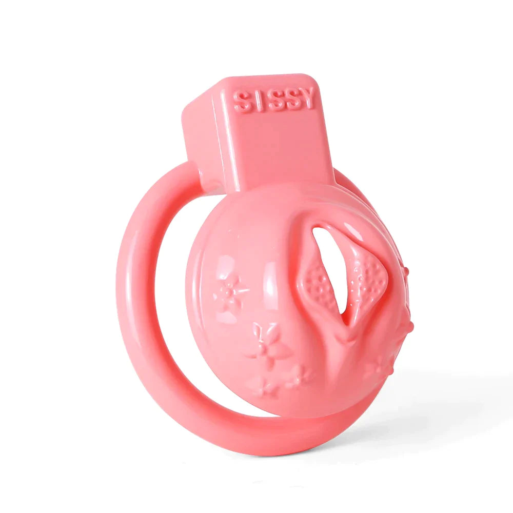 Small Pink Pussy Chastity Cage For Sissy Tiny Clitoris Cock Cage For Ladyboy Femboy Gay Transgender