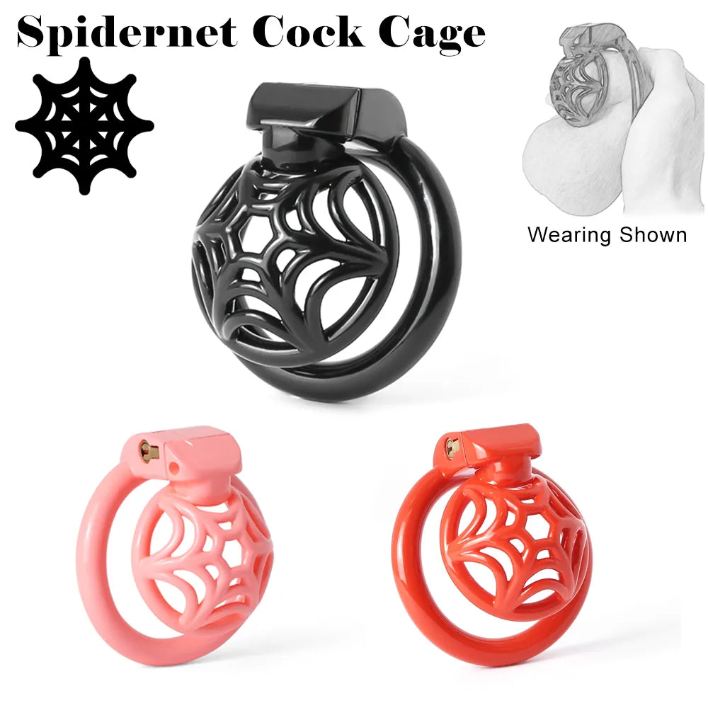 3D Printed Spidernet Nub Chastity Cage Super Small Flat Cock Cage For Sissy Men Ladyboy Femboy Crossdresser