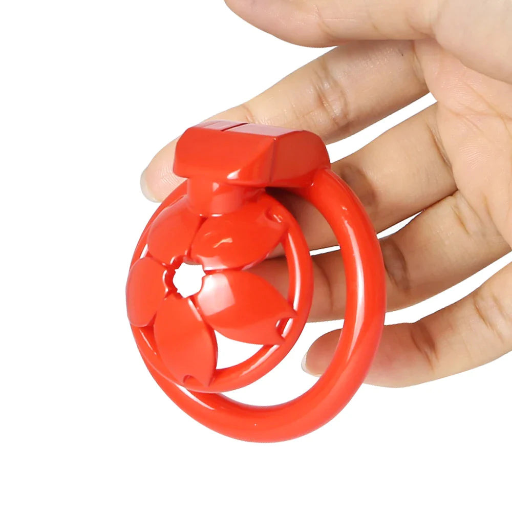 Small Cute Sakura Resin Chastity Cage Micro Tiny Flat Cock Cage For Sissy Ladyboy Femboy Crossdresser