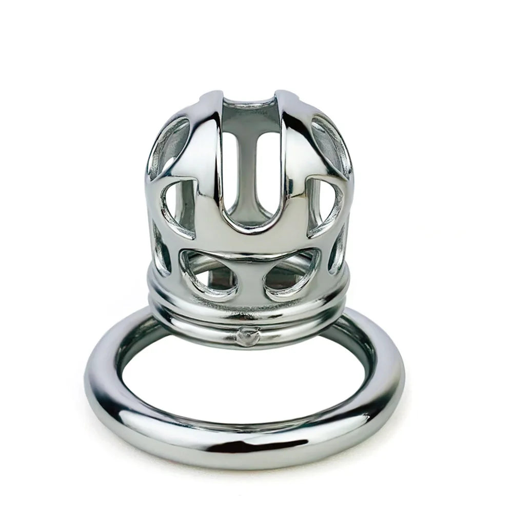 Stainless Steel Cobra Chastity Cage with Big Urine Hole Metal Cock Cage For Men Anti-Escape Anti-Masturbation