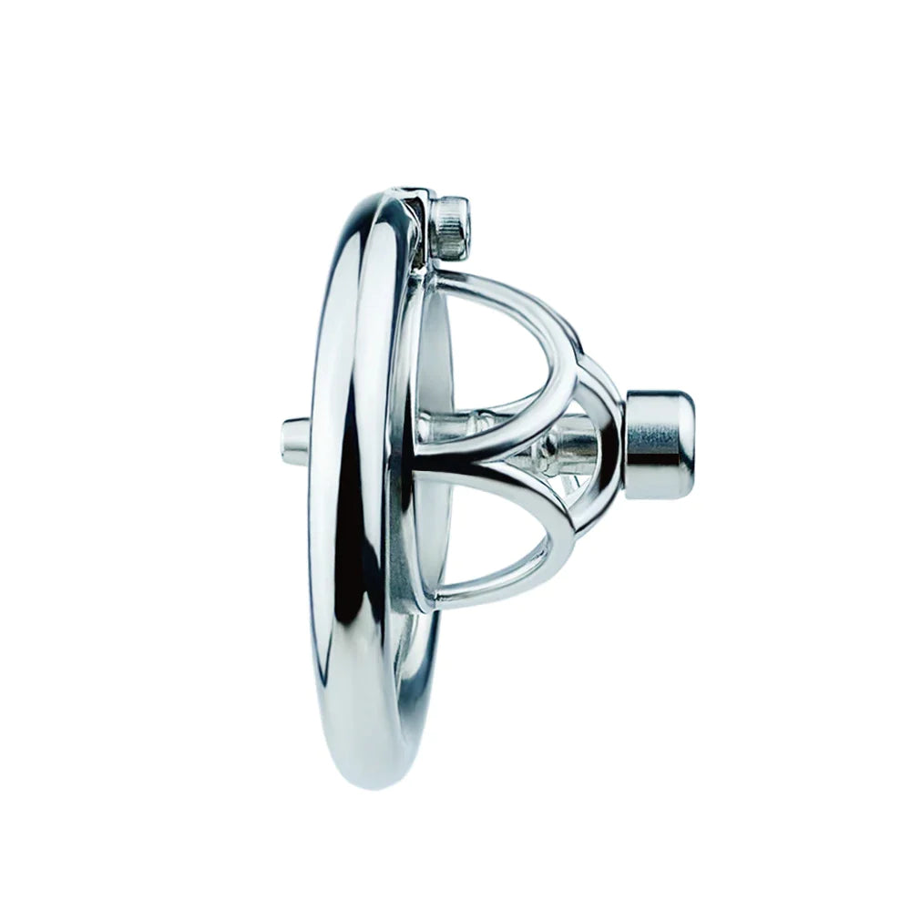 Small Stainless Steel Chastity Cage with Metal Urethral Tube Micro Metal Cock Cage For Long Term Permanent Chastity Training