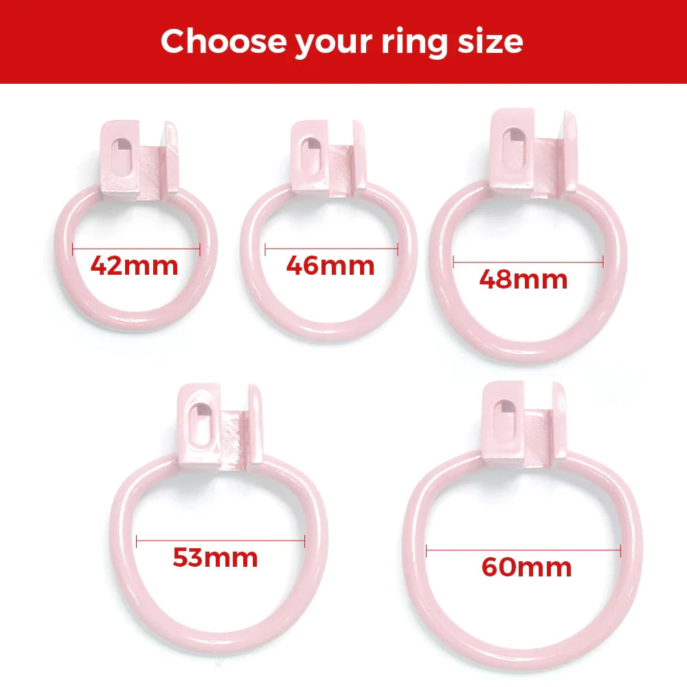 Cute Pink Donut Chastity Cage Resin Micro 3D Printed Flat Cock Cage For Sissy Femboy Ladyboy Crossdresser