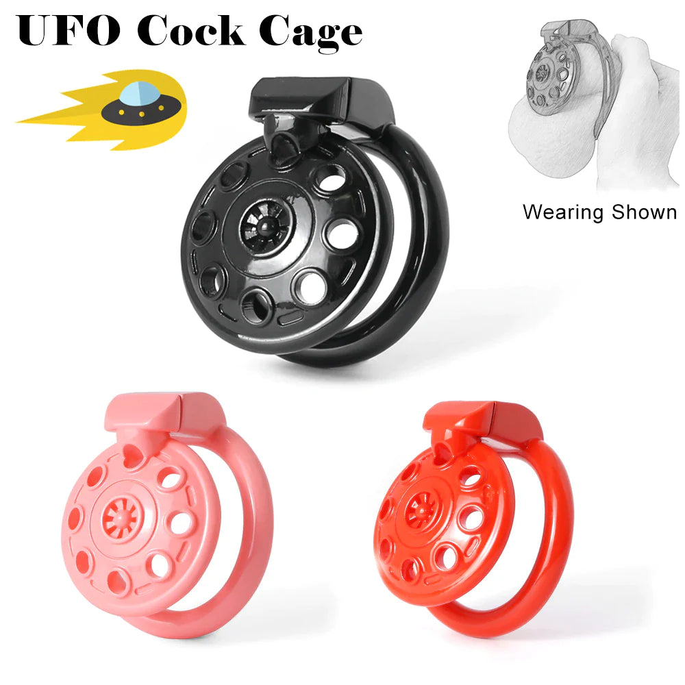 3D Printed Small Flat UFO Chastity Cage For Men Discreet Cock Cage BDSM Device Shrink Penis