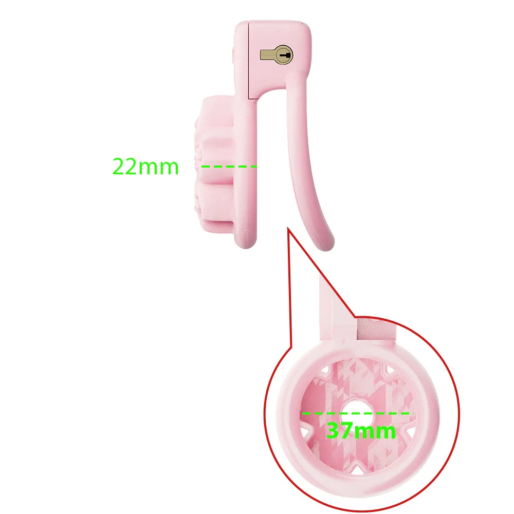 Pink Sakura Flat Chastity Cage For Sissy 3D Printed Micro Cock Cage For ...