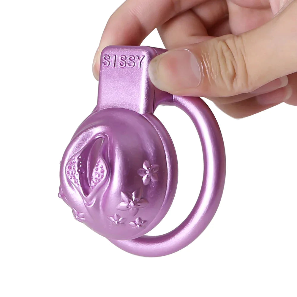 Small Pink Pussy Chastity Cage For Sissy Tiny Clitoris Cock Cage For Ladyboy Femboy Gay Transgender