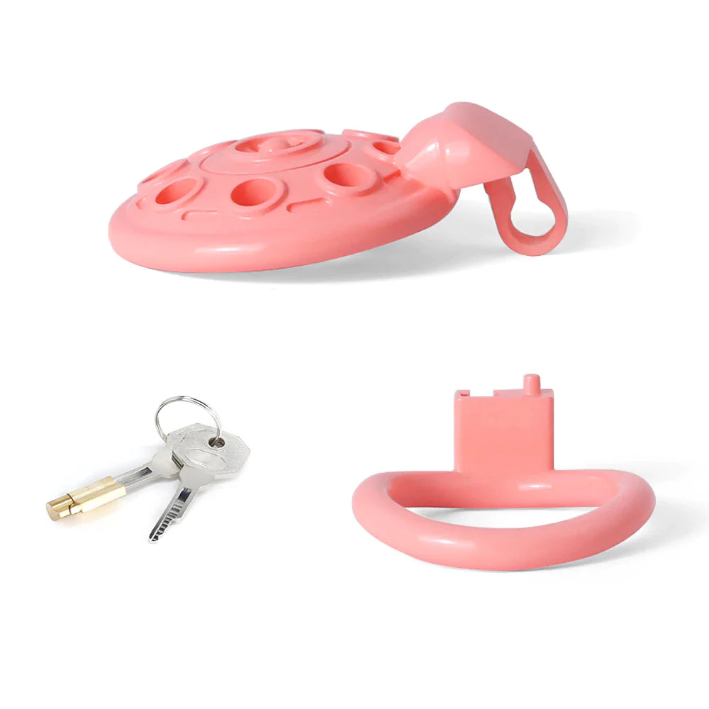 3D Printed Small Flat UFO Chastity Cage For Men Discreet Cock Cage BDSM Device Shrink Penis