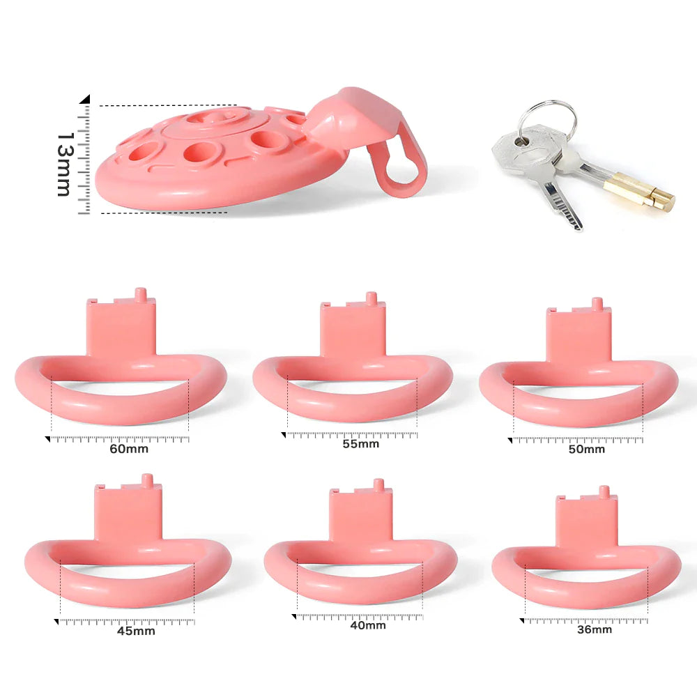 3D Printed Small Flat UFO Chastity Cage For Men Discreet Cock Cage BDSM Device Shrink Penis