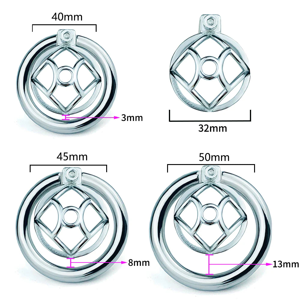 Small Stainless Steel Chastity Cage with Metal Urethral Tube Micro Metal Cock Cage For Long Term Permanent Chastity Training