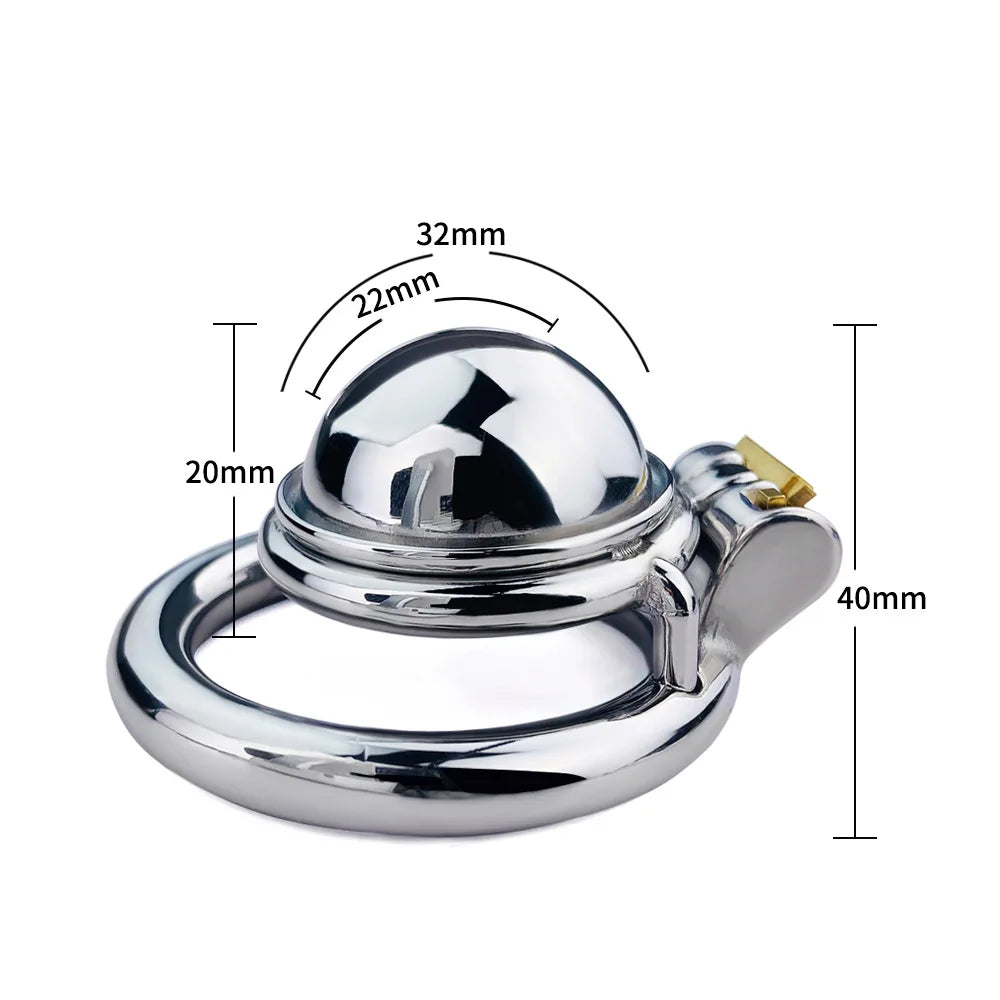 Small Compact Chastity Cage with Wild Urine Hole Micro Metal Cock Cage For Long Term Permanent Chastity