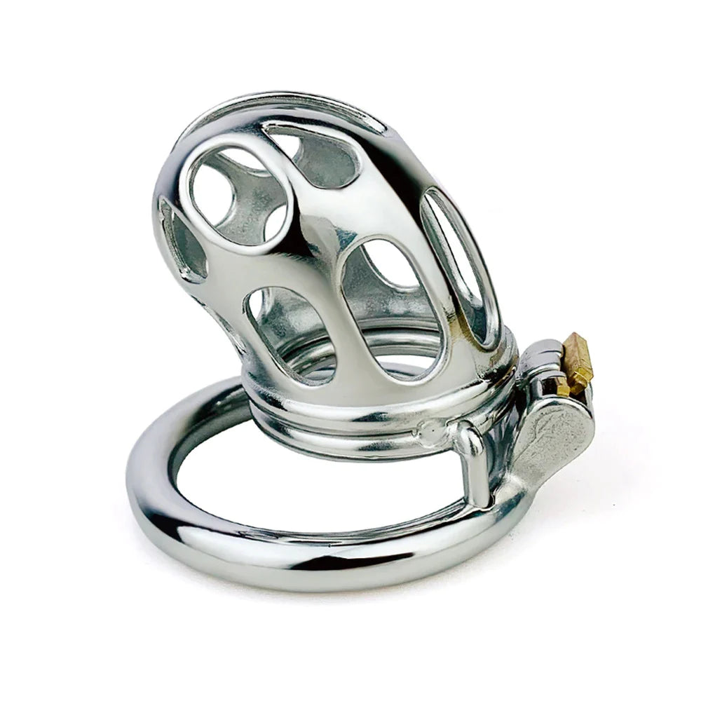 Stainless Steel Cobra Chastity Cage with Big Urine Hole Metal Cock Cage For Men Anti-Escape Anti-Masturbation