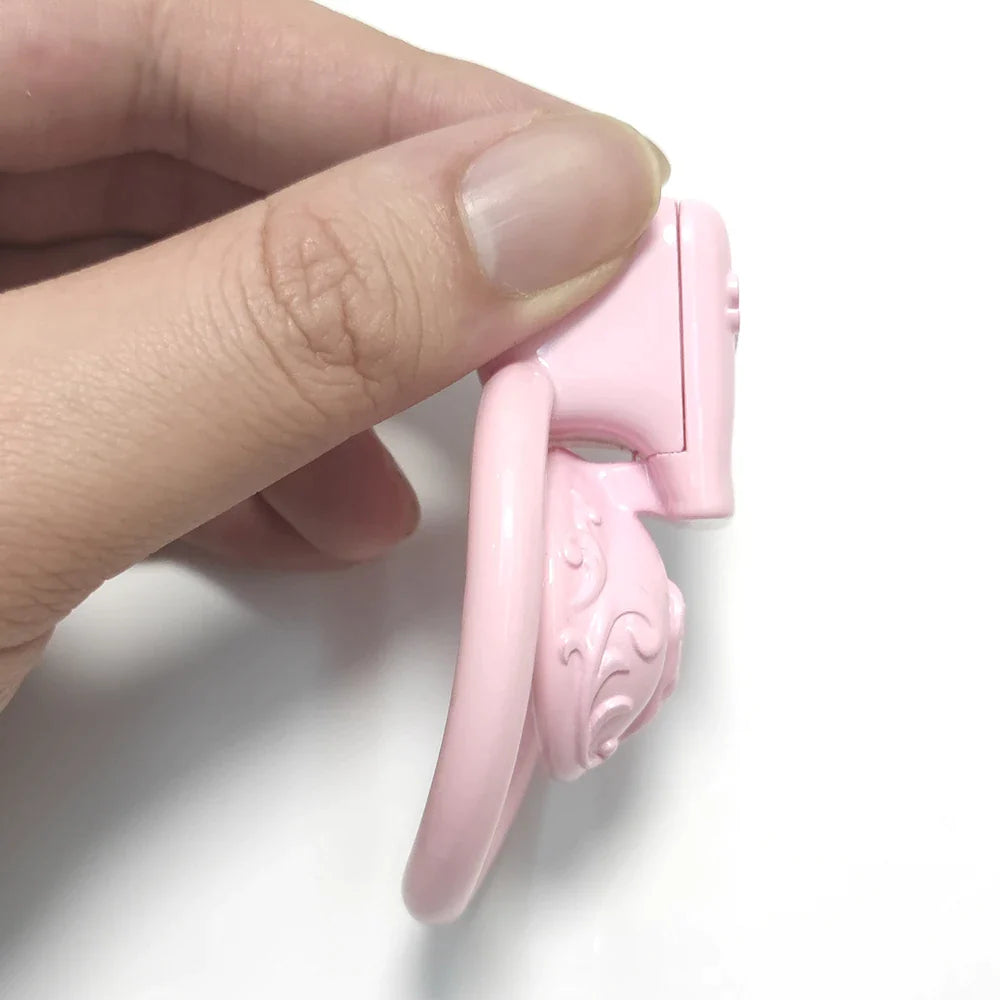 Tiny Pink Clit Negative Chastity Cage For Sissy Micro Flat Vagina Inverted Cock Cage Femboy Ladyboy Crossdresser