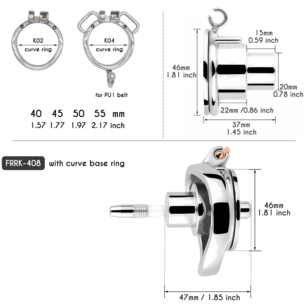 Small Inverted Chastity Cage with Dildo and Silicone Urethral Tube Micro Negative Cock Cage with Realistic Dick