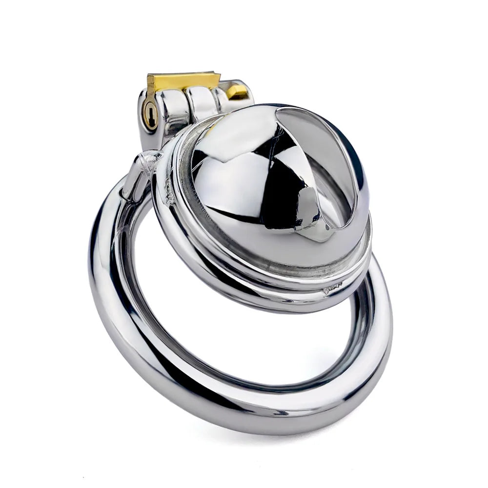 Small Compact Chastity Cage with Wild Urine Hole Micro Metal Cock Cage For Long Term Permanent Chastity