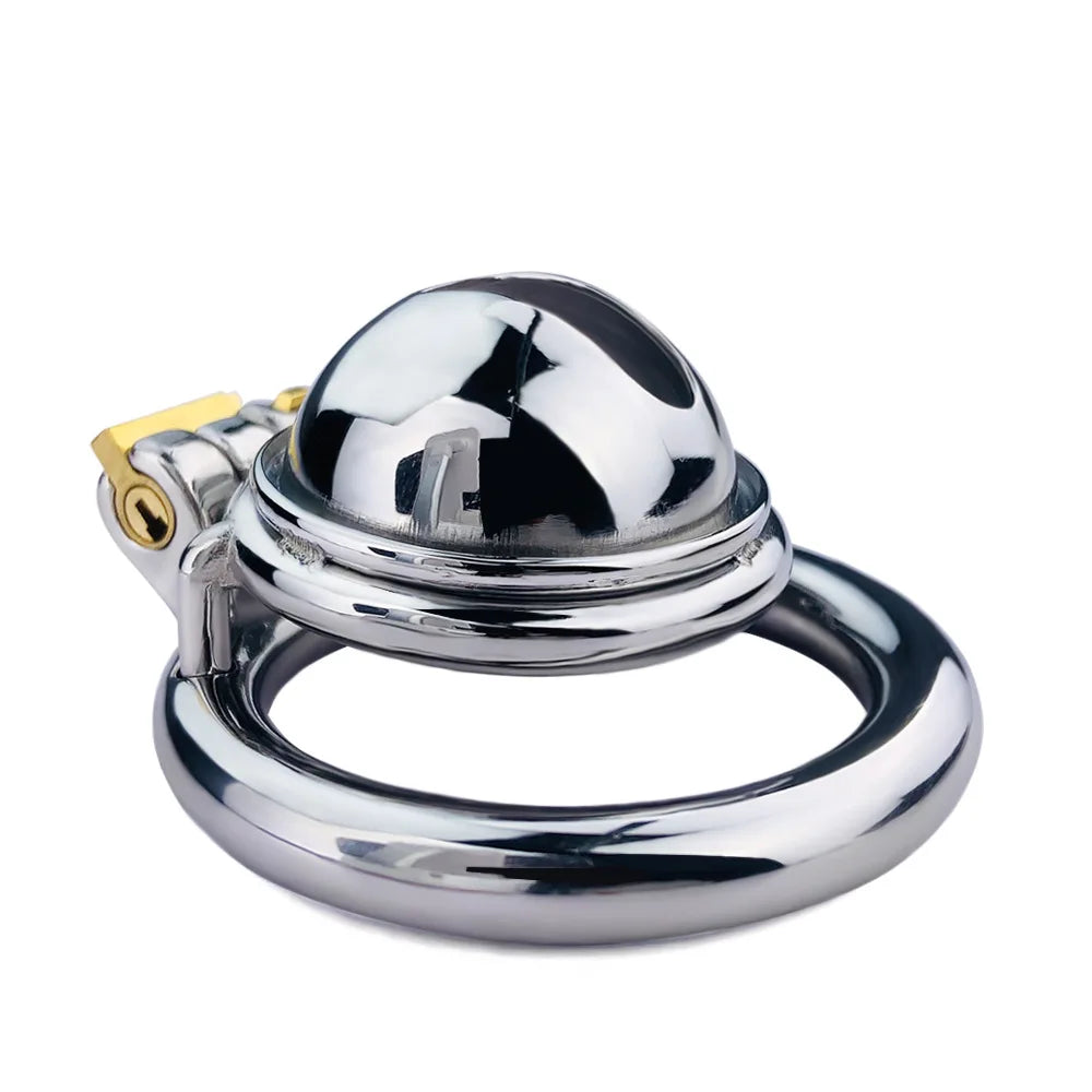 Small Compact Chastity Cage with Wild Urine Hole Micro Metal Cock Cage For Long Term Permanent Chastity