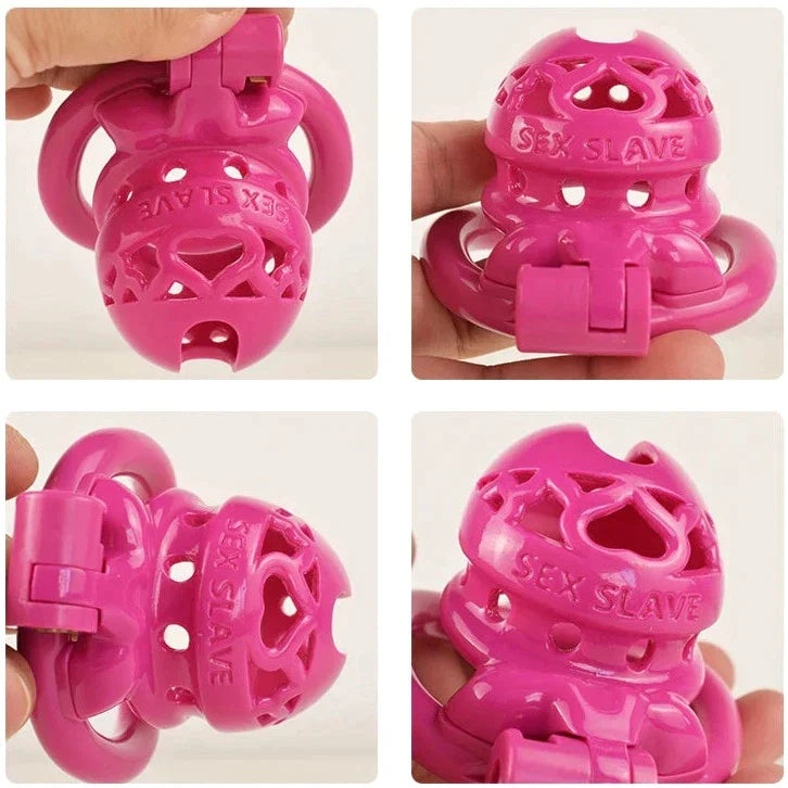 5 Colors Long/Short 3D Printed Chastity Cage with 4 Penis Rings Sex Slave Plastic Cock Cage For Men