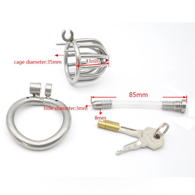 Bird Cage Metal Chastity Cage with Silicone Tube Super Small Urethral Cock Cage Penis Lock Male Chastity Device